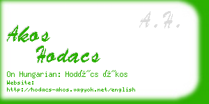 akos hodacs business card